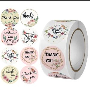 100 thank you stickers
